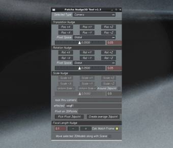 3DEqualizer Nudge3D |3D元素控制面板