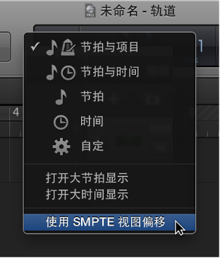 图。 “使用 SMPTE 视图偏移”已选定的 LCD 快捷键菜单。