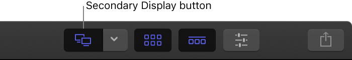 “第二显示器”按钮高亮显示的工具栏