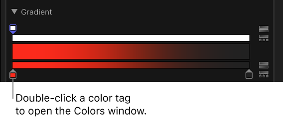 渐变编辑器中的颜色标记